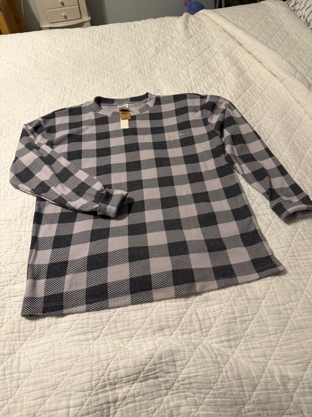 Victoria's Secret PINK Gray and Black Striped Sleep Top